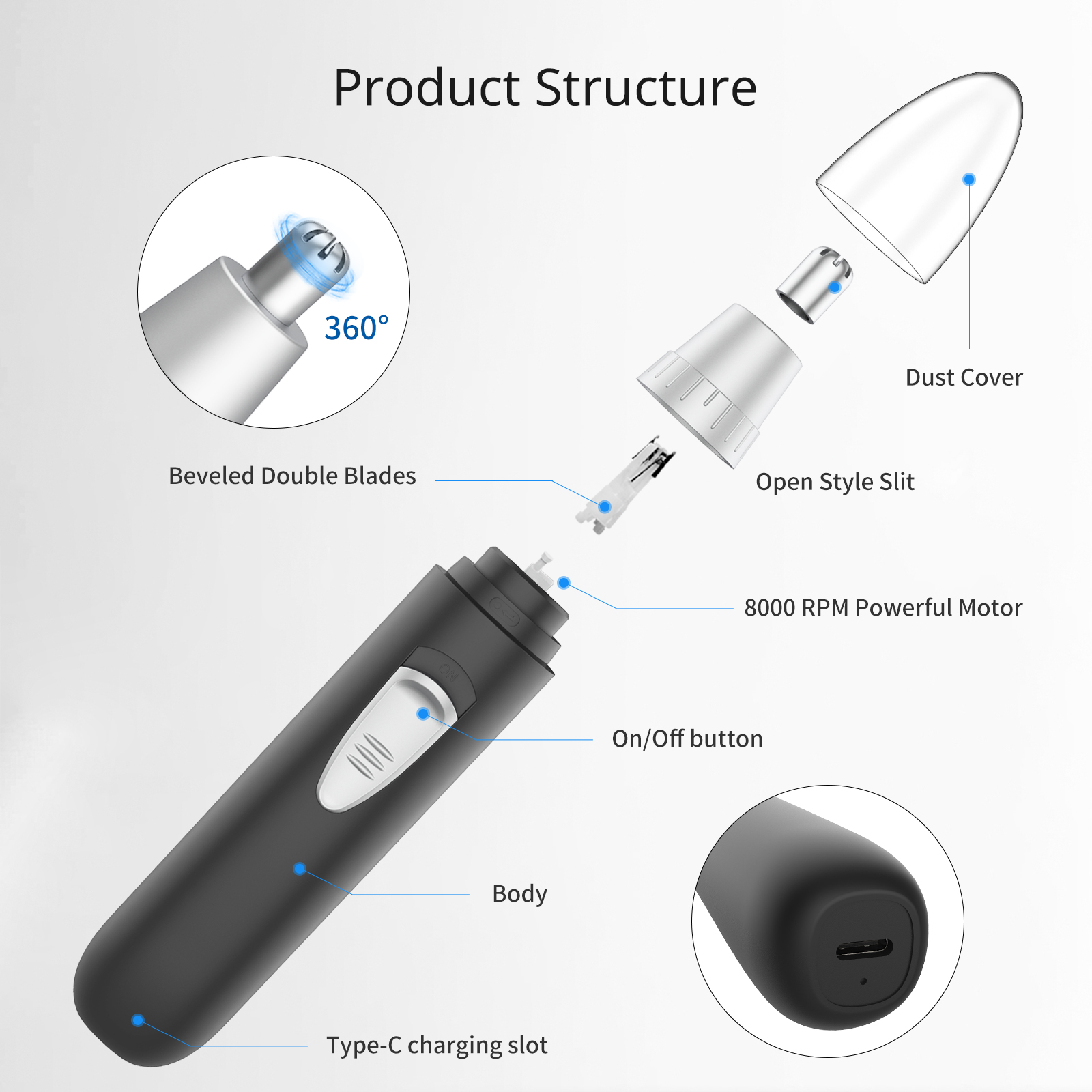 Portable Nose Hair Trimmer